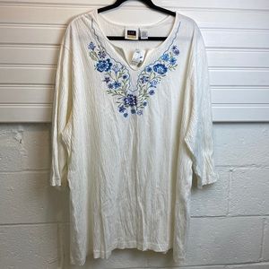 Vtg C.S.T. Sport floral embroidered floral tunic top New with tag Nwt SIZE 4X